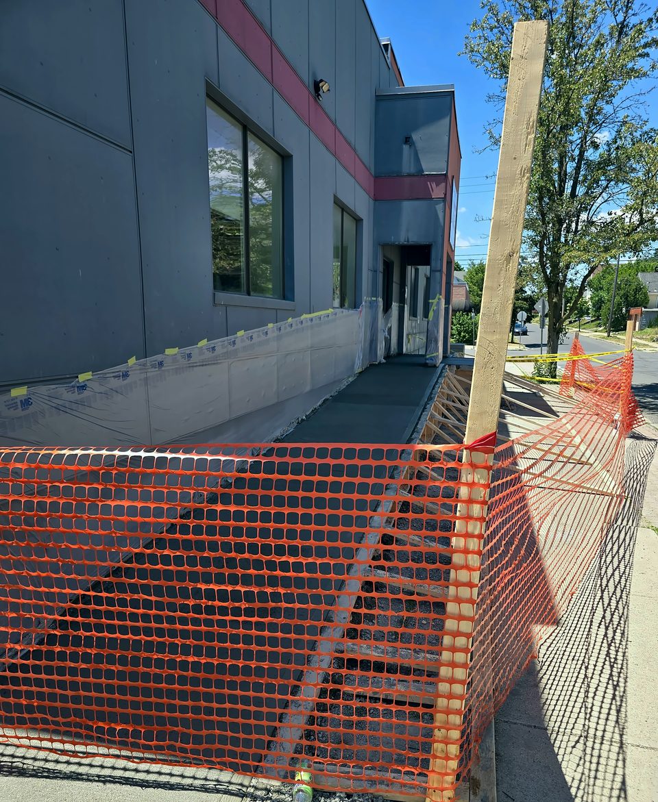 During: the new accessible ramp poured, June 2026