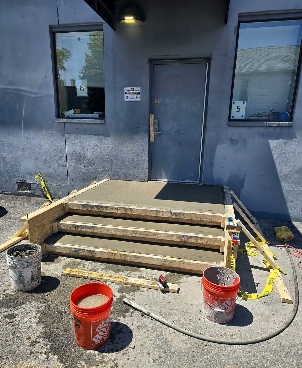 During: stairs formed and poured, May 2026