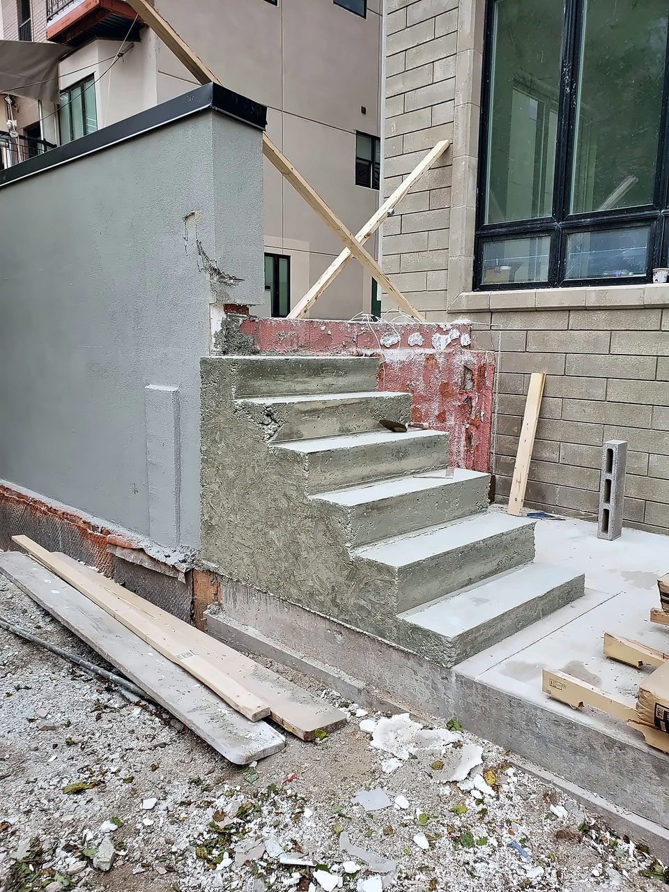 New concrete entry stairs, 2018