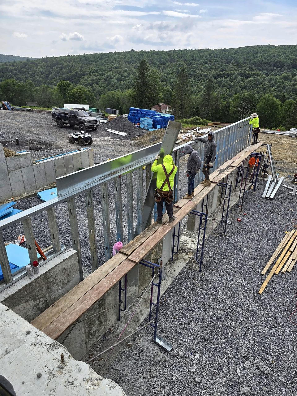 2024: forming the foundation walls on the hillside