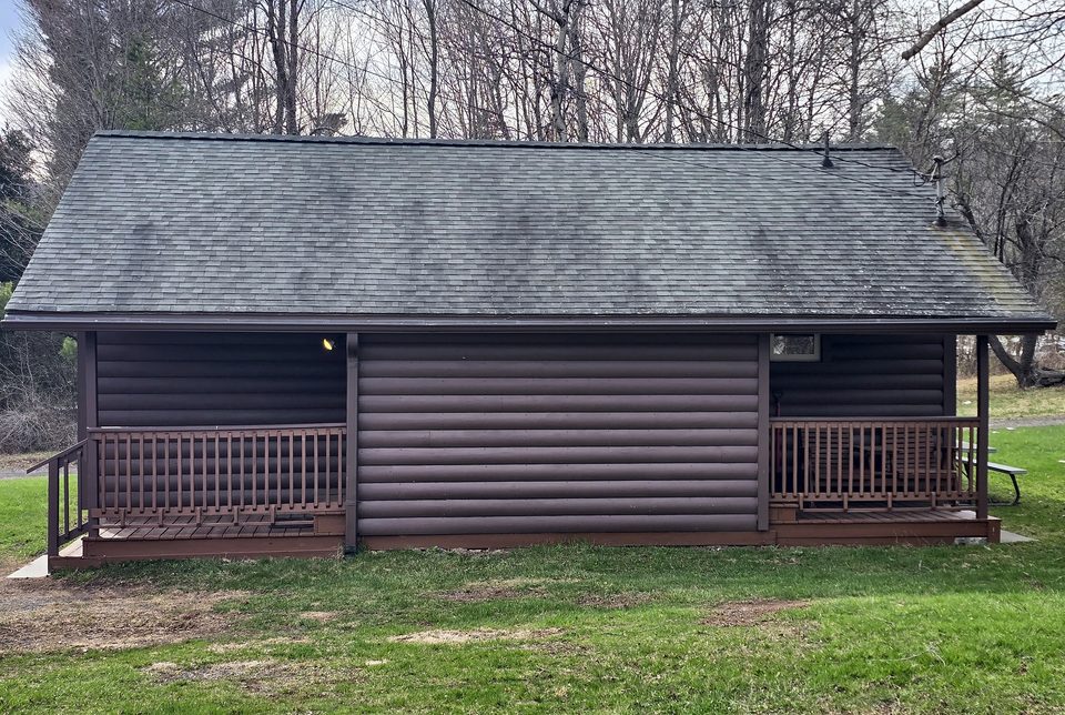 Log cabin — new porch and stairs, 2026