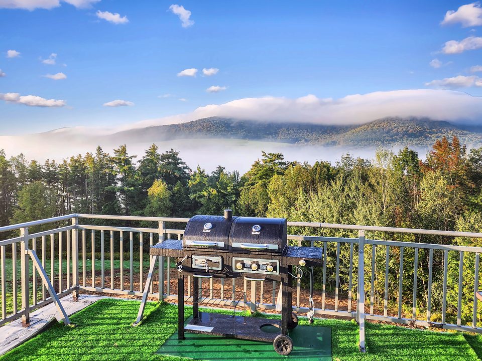 Dawn on the rooftop, fog in the valley