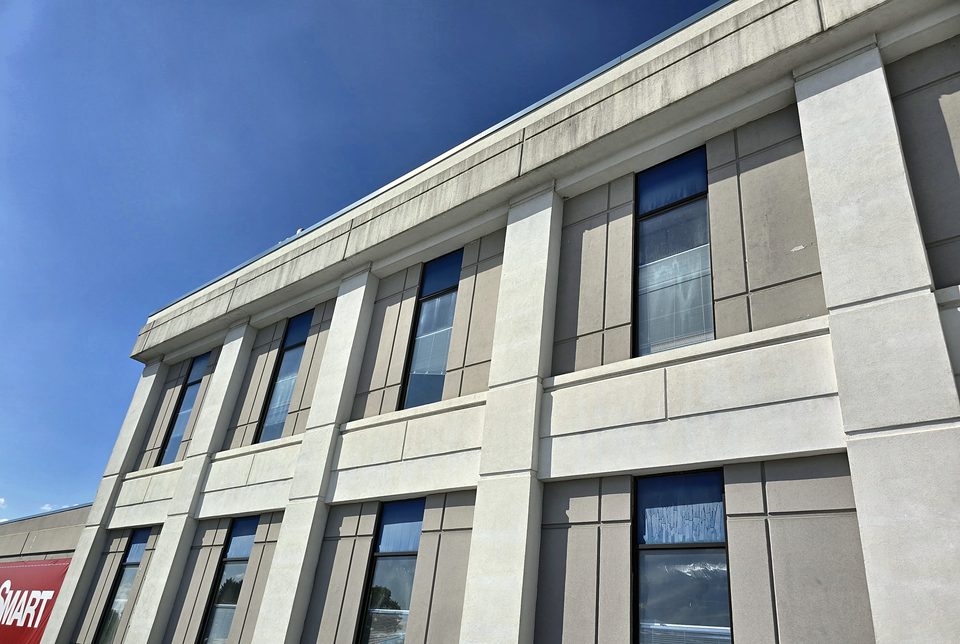 Commercial EIFS panel facade, 2025