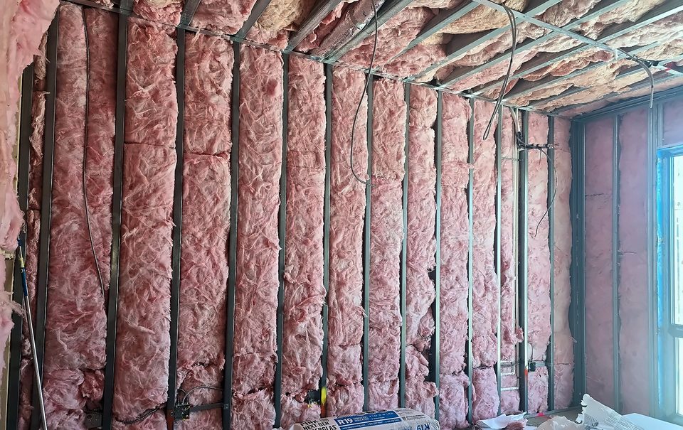 Insulated walls before drywall, 2024
