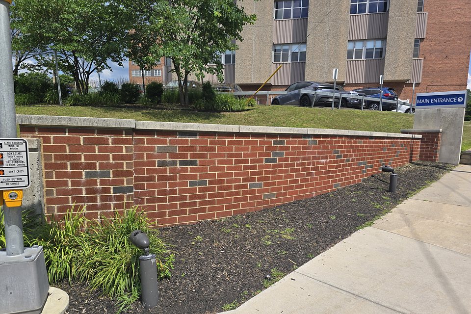 After — efflorescence cleaned off the brick