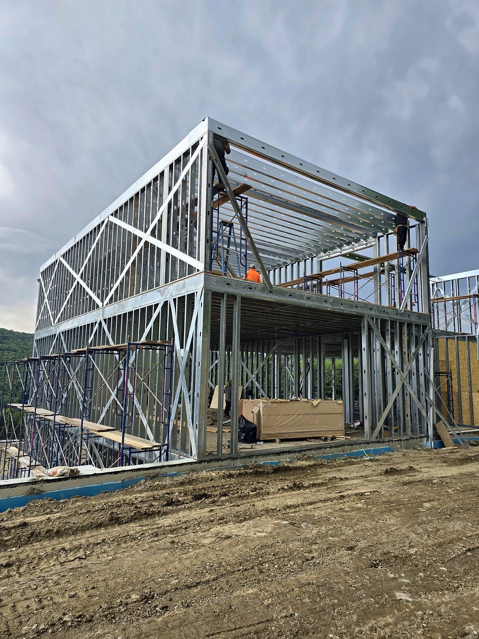 Cold-formed steel frame erected, 2024