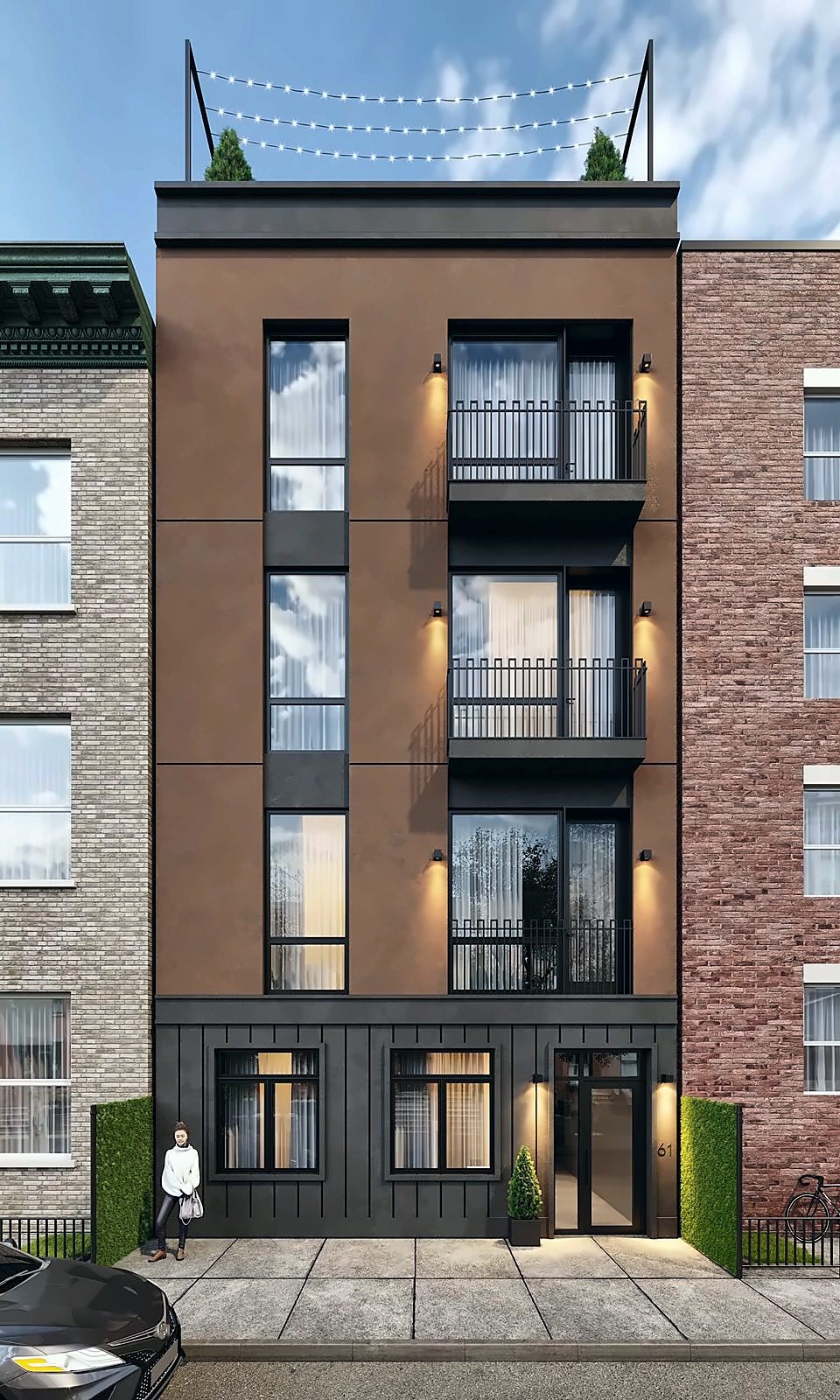 Modern brick facade, 2020