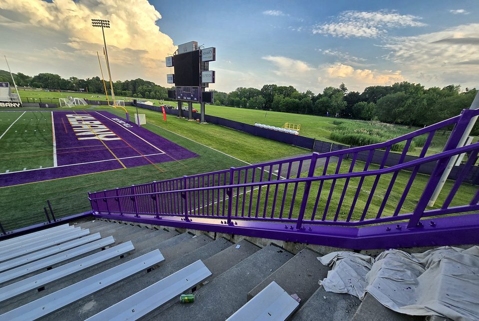 During: guardrails repainted on an evening shift, July 2026