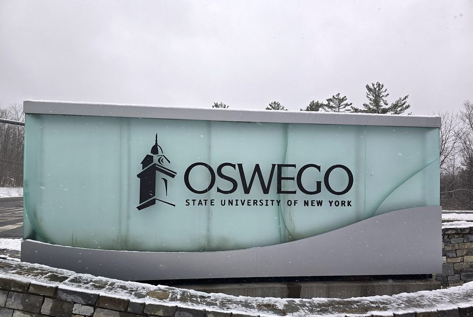 Campus entrance sign at the April 2026 field survey — fabrication and installation follow in fall 2026