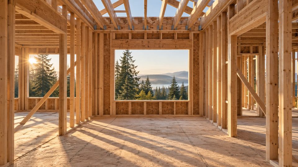 Concept rendering — timber frame (AI-assisted visualization)