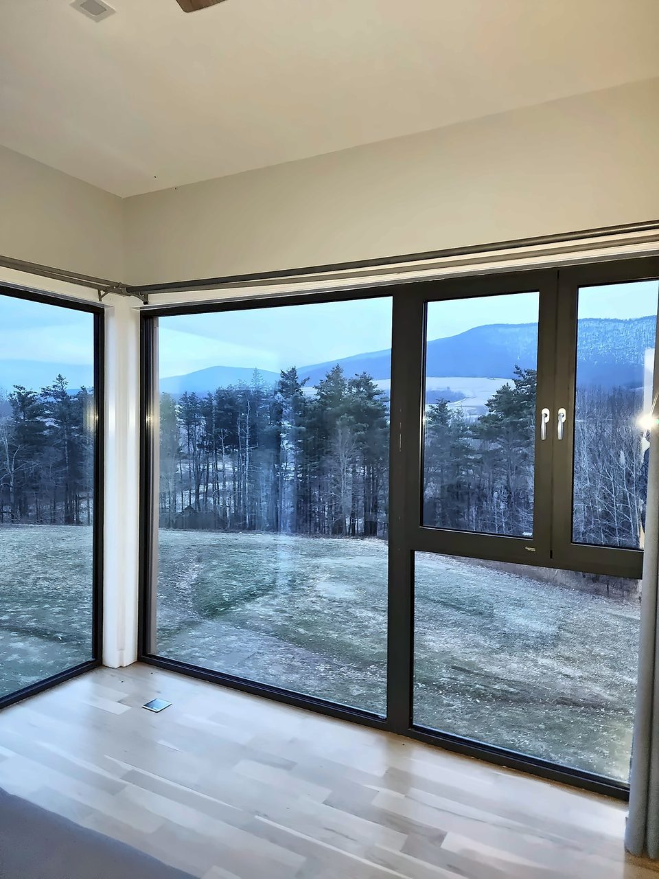 Corner-window room with a forest view, 2024