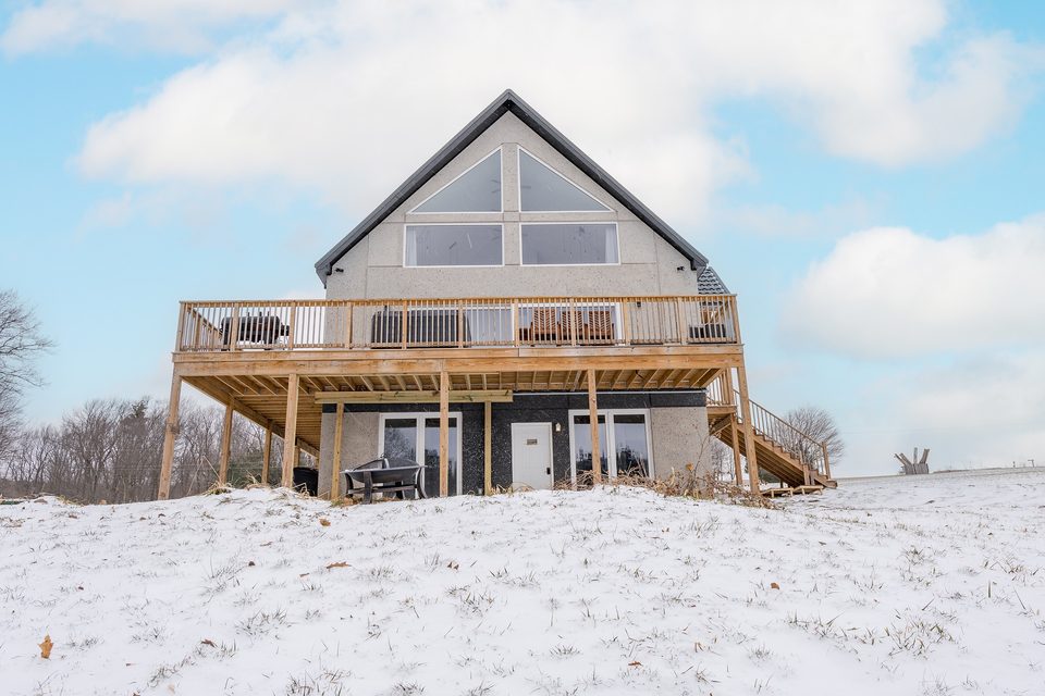 Front gable with the deck below